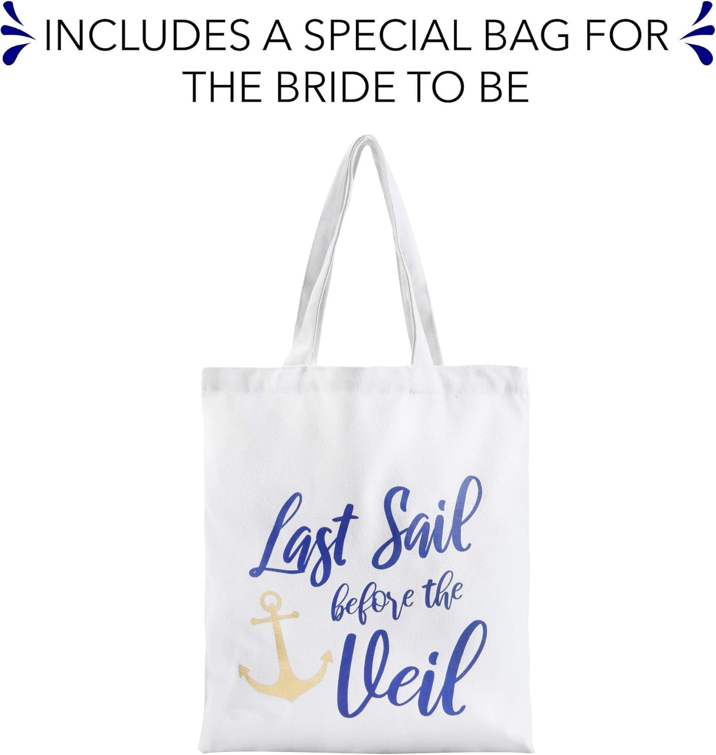 Nautical Bachelorette Party Canvas Bags | 12 Pack | Last Sail before the Veil Bachelorette Party Supplies | Nautical Bachelorette Party Decorations