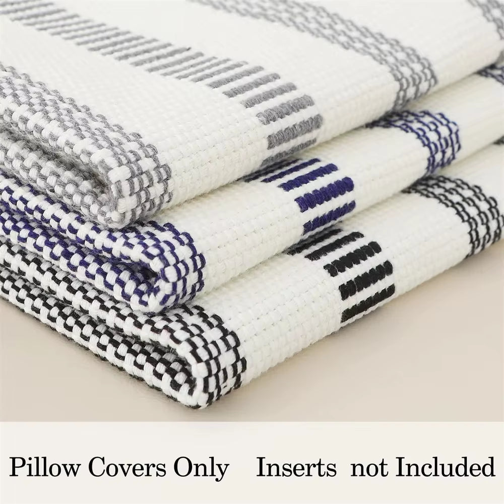 Kitinjoy Cotton Pillow Cover 45X45Cm Striped Cushion Cover Decor Pillowcase for Sofa Car Home Luxury Throw Pillow Case 50X50