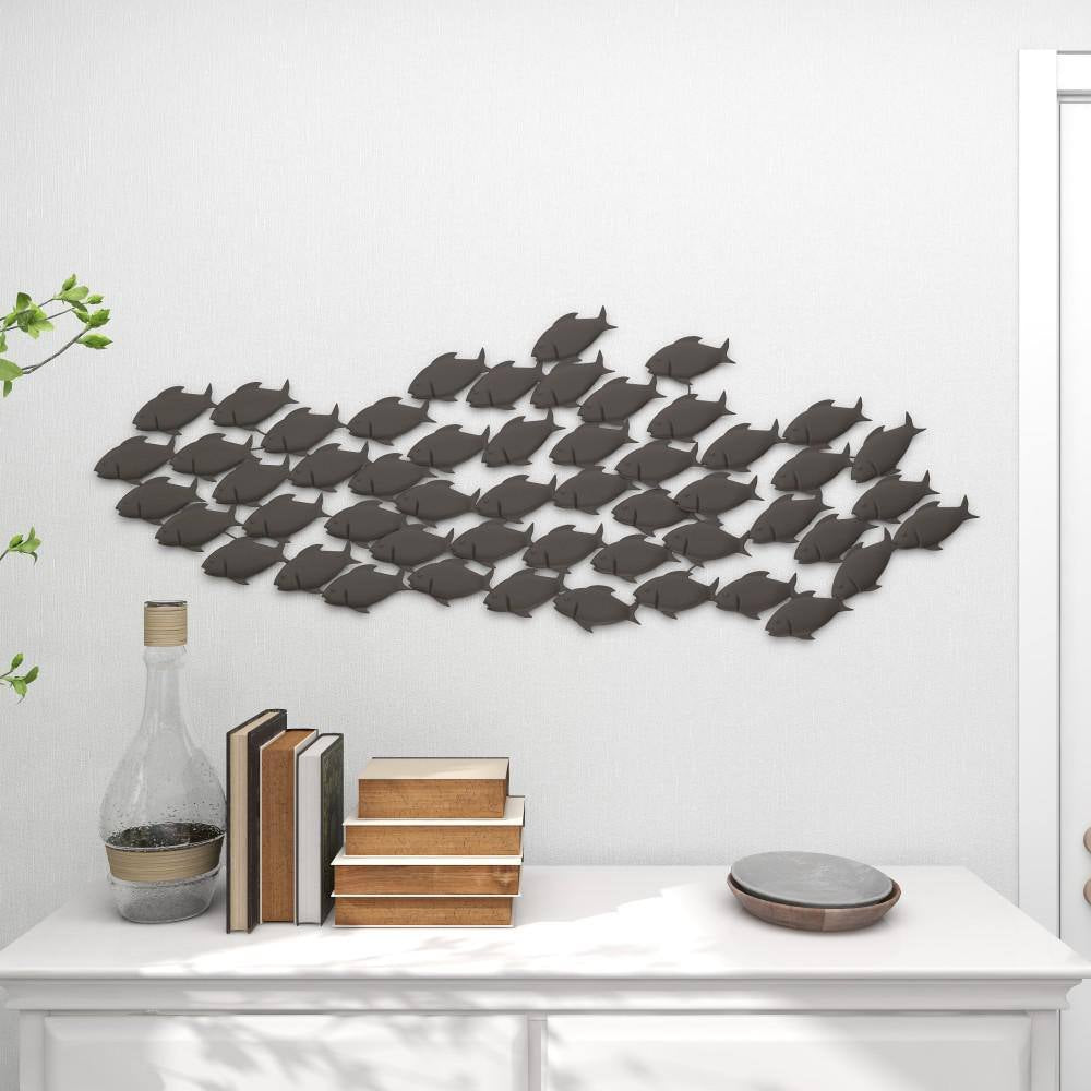 53 In. X 20 In. Metal Dark Brown Fish Wall Decor