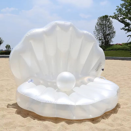 Giant Inflatable Toys Seashell with Pearl Ball Swimming Pool Float Inflatable Toys Chair Bed Outdoor Summer Beach Party Mattress