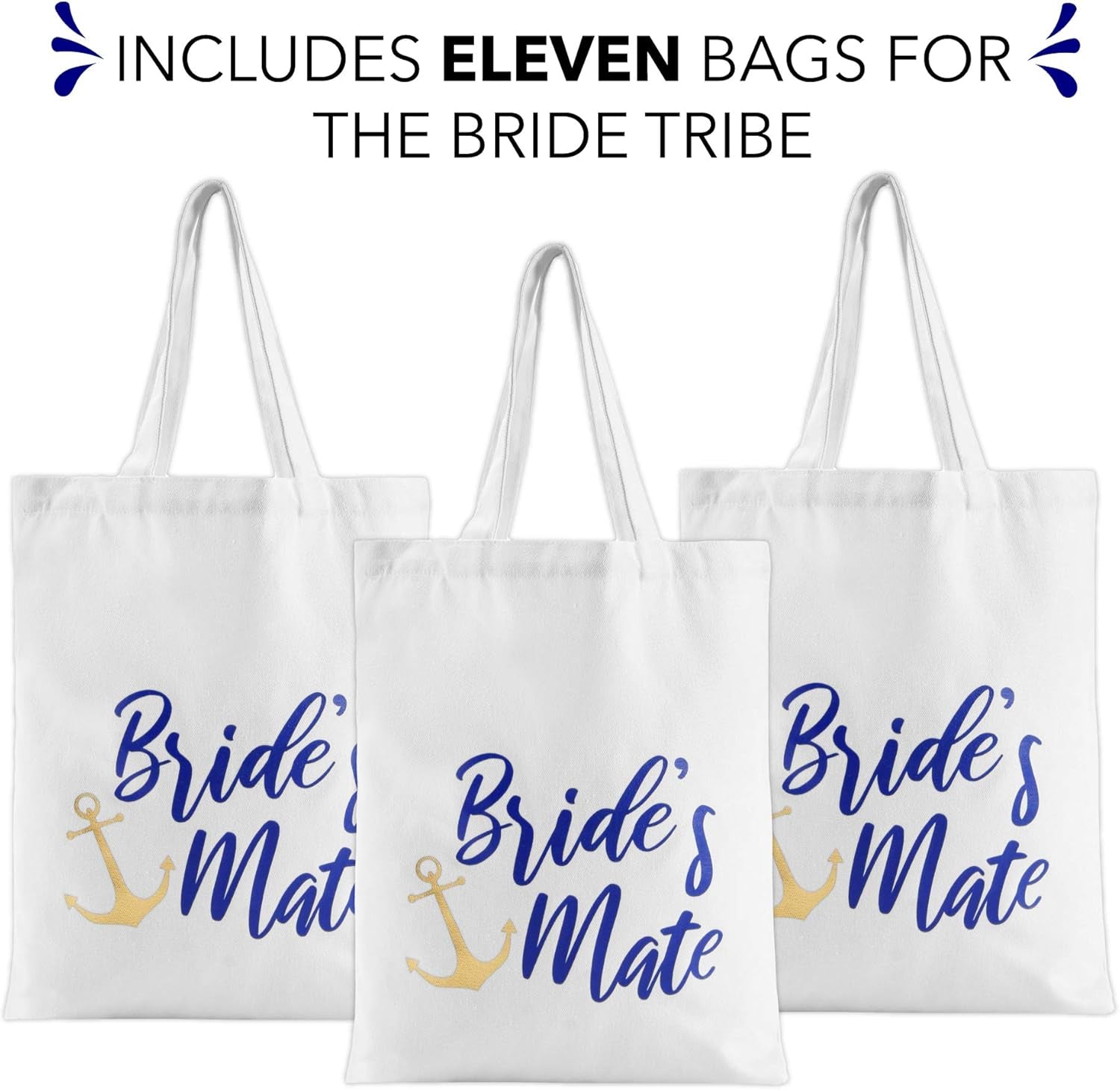 Nautical Bachelorette Party Canvas Bags | 12 Pack | Last Sail before the Veil Bachelorette Party Supplies | Nautical Bachelorette Party Decorations