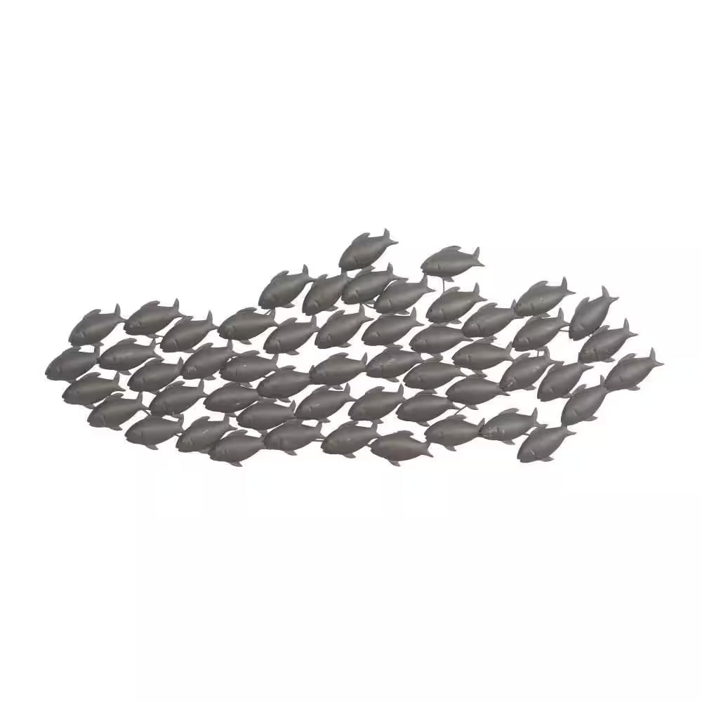 53 In. X 20 In. Metal Dark Brown Fish Wall Decor