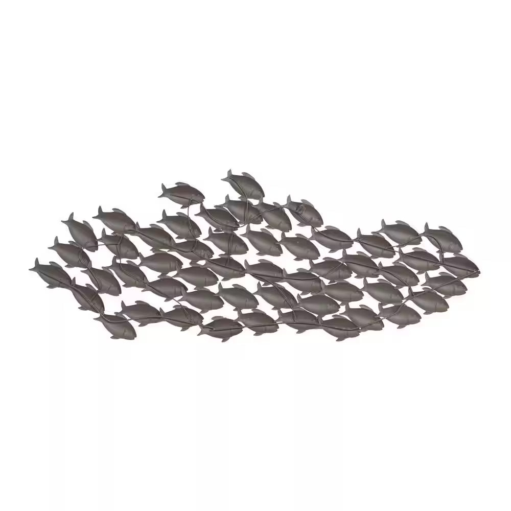 53 In. X 20 In. Metal Dark Brown Fish Wall Decor