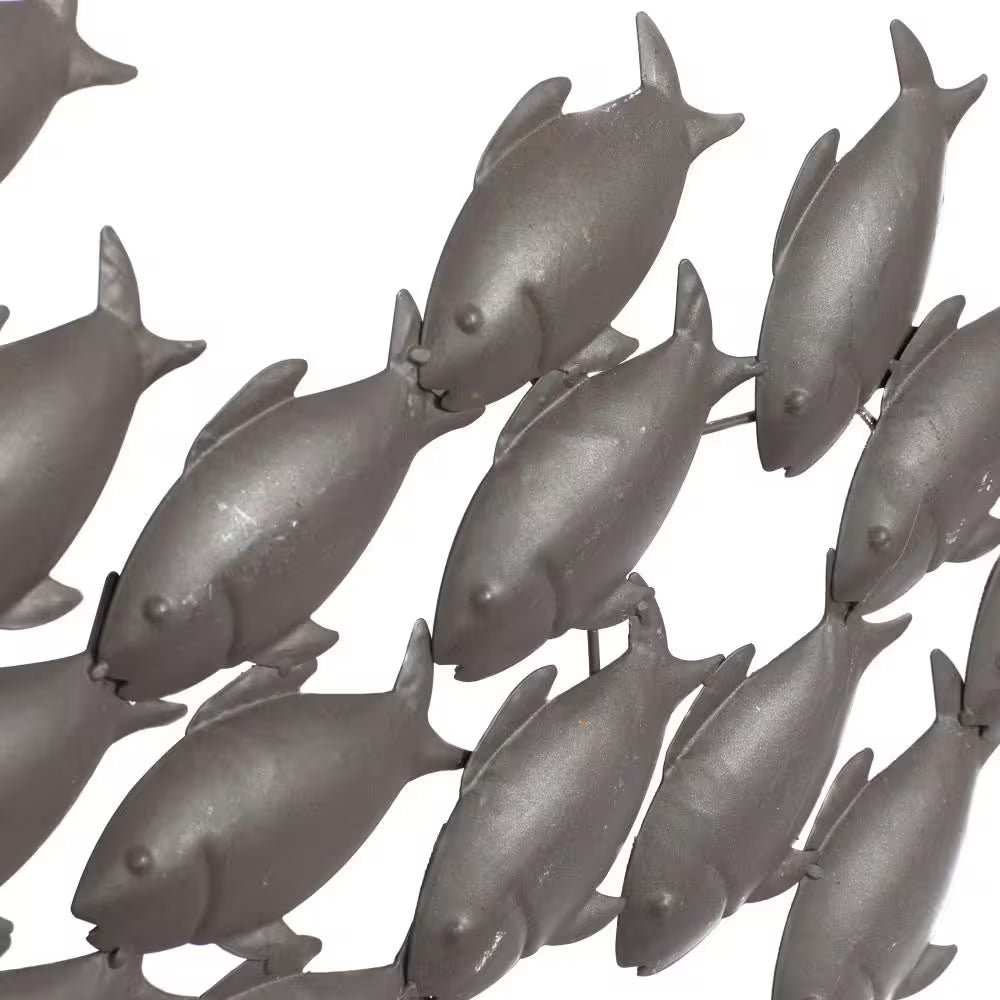 53 In. X 20 In. Metal Dark Brown Fish Wall Decor