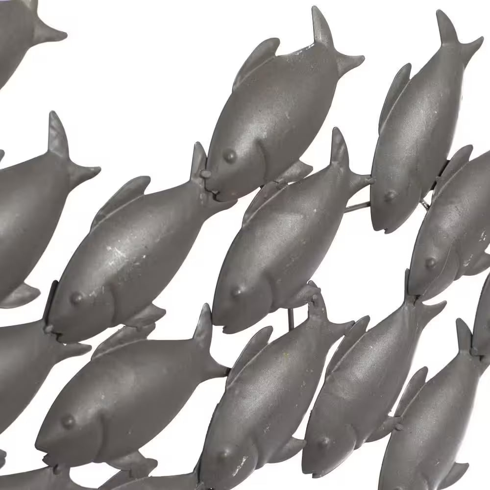 53 In. X 20 In. Metal Dark Brown Fish Wall Decor