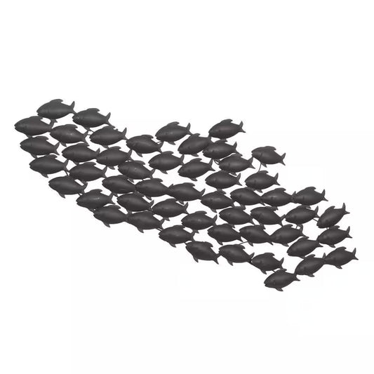 53 In. X 20 In. Metal Dark Brown Fish Wall Decor