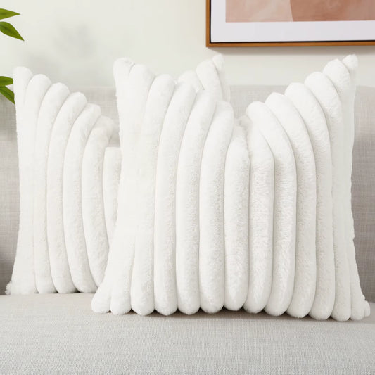 Plush Pillow Cover 50X50Cm Soft Fluffy Striped Cushion Cover 40X40 Luxury Pillowcase Home Decorative Pillow Case for Sofa